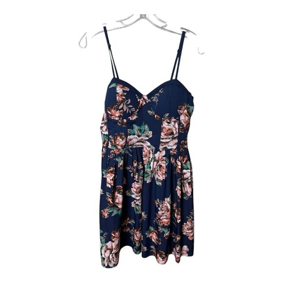 Band of Gypsies Navy Floral Mini Dress - Picture 1 of 7